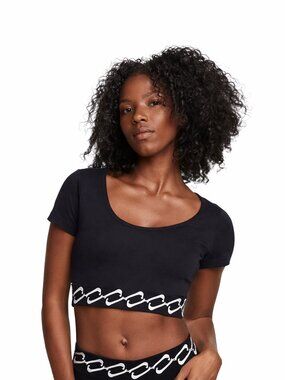 Nike Sportswear Essential Swoosh Women S Short-Sleeve Top Color: Black/Sail Size